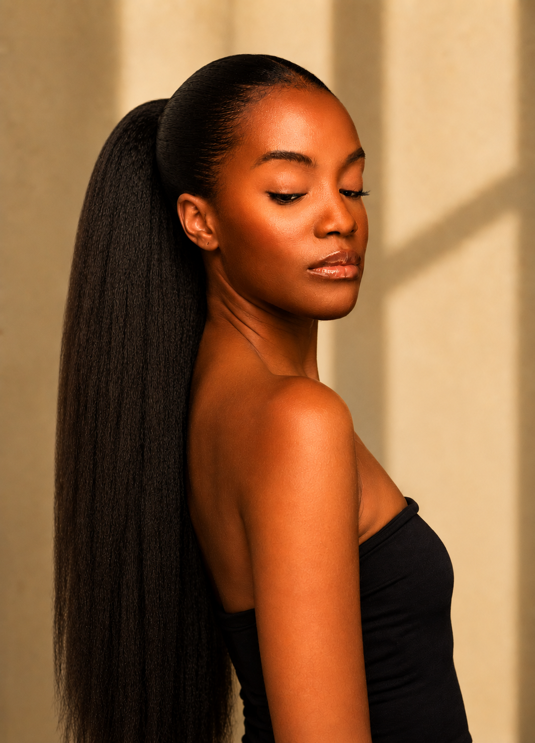 Burmese Kinky Straight Raw Hair Ponytail