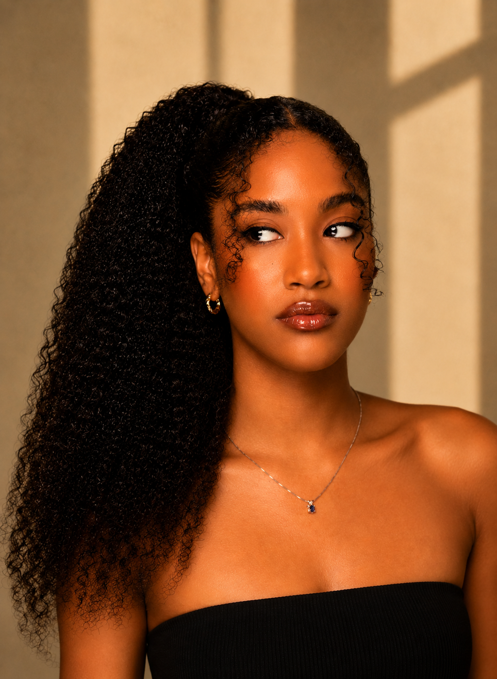 Burmese Kinky Curl Raw Hair Ponytail